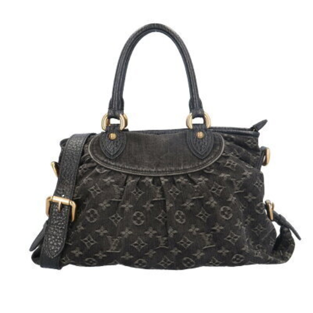 Louis Vuitton Neo Cabby Monogram Denim Shoulder Bag Black